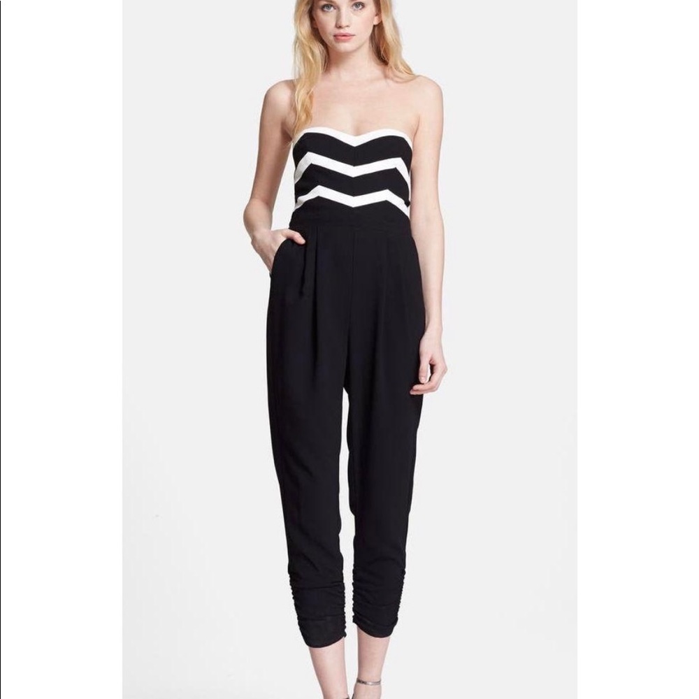 Chevron Carmela Combo Strapless Jumpsuit
